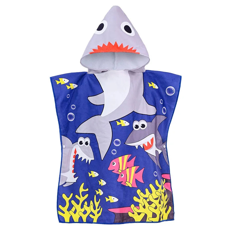 Cartoon Baby Bath Towel Microfiber Cotton Hooded Beach Towel Newborn Cape Towels Soft Poncho Kids Bathing Stuff Infant Washcloth